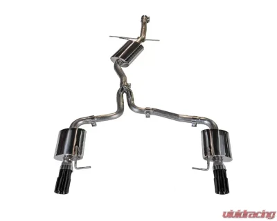 AWE Touring Edition Exhaust for B8/B8.5 A4 2.0T - Quad Tip, Diamond Black Tips Audi A4 Quattro 2009-2016 - 3015-43020