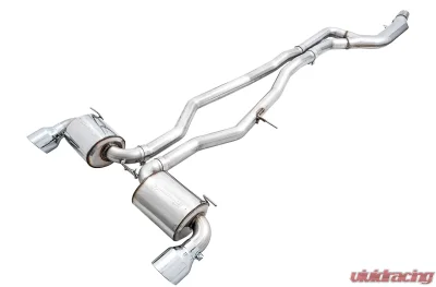 AWE Non-Resonated Touring Edition Exhaust for A90 Supra - 5" Chrome Silver Tips Toyota GR Supra 2020-2024 - 3020-32058