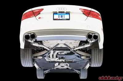 AWE Track Edition Exhaust for Audi C7 S7 4.0T - Chrome Silver Tips Audi S7 2013-2018 - 3020-42044