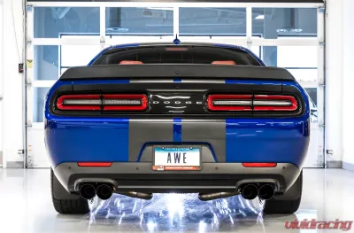 AWE Touring Edition Exhaust for 17+ Challenger 5.7 - Diamond Black Quad Tips Dodge Challenger R/T|T/A 2017-2023 - 3020-43084