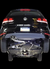 AWE Tuning Performance Cat Back Exhaust | 2.5" Diameter | 3.14" Dual Chrome Silver Tips Volkswagen Rabbit S 2006-2009|Volkswagen Golf 2010-2013                                     - 3010-22020 - Image 2