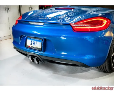 AWE Tuning Performance Exhaust | 2.5" Diameter | 4" Dual Chrome Silver Tips Porsche Boxster 2013-2016|Porsche Cayman 2014-2016 - 3010-32020