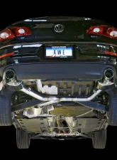 AWE Tuning Touring Edition Exhaust | 2.5" Diameter | 4" Dual Outlet Diamond Black Tips Volkswagen CC Sport 2009-2017                                     - 3010-33022 - Image 2
