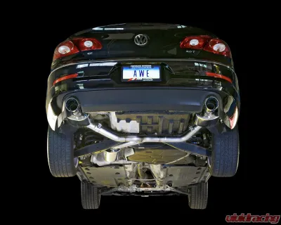 AWE Tuning Touring Edition Exhaust | 2.5" Diameter | 4" Dual Outlet Diamond Black Tips Volkswagen CC Sport 2009-2017 - 3010-33022