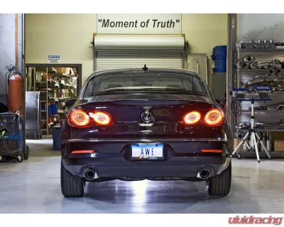 AWE Tuning Touring Edition Exhaust | 2.5" Diameter | 4" Dual Outlet Diamond Black Tips Volkswagen CC Sport 2009-2017 - 3010-33022