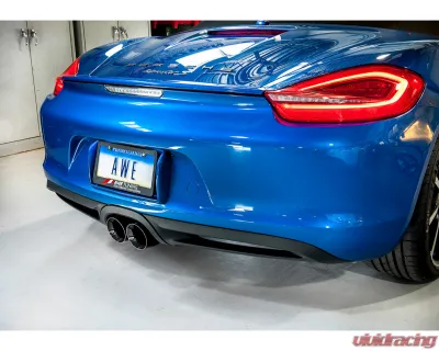 AWE Tuning Performance Exhaust | 2.5" Diameter | 4" Dual Diamond Black Tips Porsche Boxster 2013-2016|Porsche Cayman 2014-2016 - 3010-33024