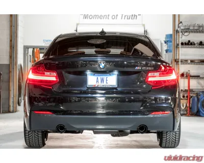AWE Tuning Touring Edition Axle-back Exhaust | 3" Diameter | 4" Dual Diamond Black Tips BMW M235i 2014-2016|BMW M240i 2017-2021 - 3010-33034