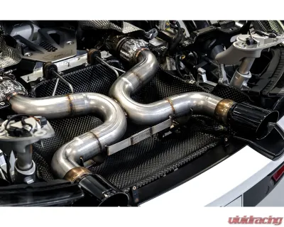 AWE Tuning Performance Exhaust | 3" Diameter | 4" Dual Diamond Black Tips McLaren 720S 2018-2023 - 3010-33050
