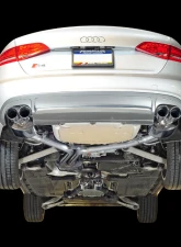 AWE Tuning Touring Edition Exhaust | 2.5" Diameter | 4" Quad Chrome Silver Tips Audi S4 2013-2016                                     - 3010-42016 - Image 2