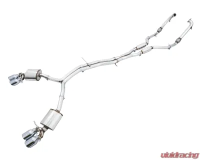 AWE Tuning Touring Edition Exhaust | 2.5" Diameter | 4" Quad Chrome Silver Tips Audi S4 2018-2024 - 3010-42056