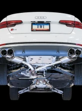 AWE Tuning Touring Edition Exhaust | 2.5" Diameter | 4" Quad Chrome Silver Tips Audi S4 2018-2024                                     - 3010-42056 - Image 2