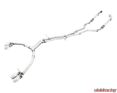 AWE Tuning Track Edition Exhaust | Non-Resonated | 2.5" Diameter  | 4" Quad Chrome Silver Tips Audi S5 Sportback 2018-2024 - 3010-42068