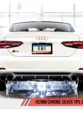AWE Tuning Track Edition Exhaust | Non-Resonated | 2.5" Diameter  | 4" Quad Chrome Silver Tips Audi S5 Sportback 2018-2024                                     - 3010-42068 - Image 2