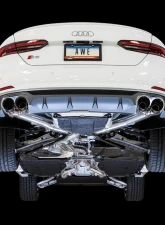AWE Tuning Track Edition Exhaust | Non-Resonated | 2.5" Diameter  | 4" Quad Diamond Black Tips Audi S5 Sportback 2018-2024                                     - 3010-43062 - Image 6