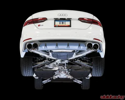 AWE Tuning Track Edition Exhaust | Non-Resonated | 2.5" Diameter  | 4" Quad Diamond Black Tips Audi S5 Sportback 2018-2024 - 3010-43062