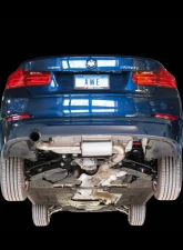 AWE Tuning Touring Edition Exhaust  + Performance Mid Pipe | 3" Diameter | 3.54" Dual Chrome Silver Tip BMW 320i 2013-2018                                     - 3015-22042 - Image 4