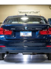 AWE Tuning Touring Edition Exhaust + Performance Mid Pipe | 3" Diameter | 4" Dual Chrome Silver Tip BMW 320i 2013-2018                                     - 3015-22044 - Image 3
