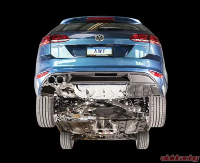 AWE Tuning Touring Edition Exhaust | 2.5" Diameter | 3.54" Dual Chrome Silver Tips Volkswagen Golf SportWagen 2015-2017 - 3015-22048