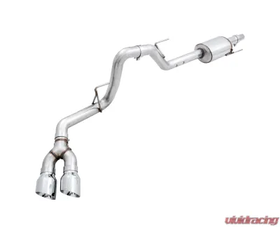 AWE Tuning 0FG Single Exit Exhaust | 3" Diameter | 4.5" Dual Chrome Silver Tips Ford F-150 2015-2020 - 3015-22066