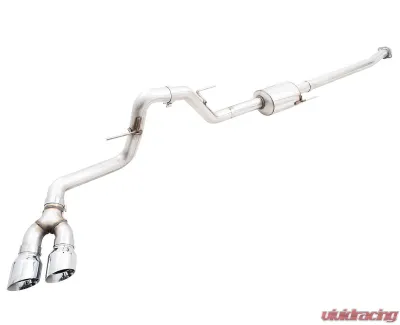 AWE Tuning 0FG Dual Side Exit Exhaust | 3" Diameter | 4.5" Dual Chrome Silver Tips Ford F-150 2021-2025 - 3015-22067