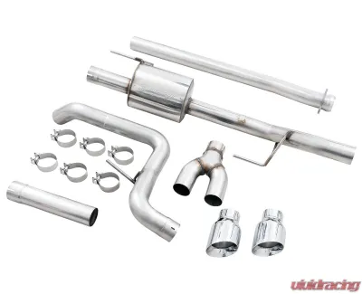 AWE Tuning 0FG Dual Side Exit Exhaust | 3" Diameter | 4.5" Dual Chrome Silver Tips Ford F-150 2021-2025 - 3015-22067