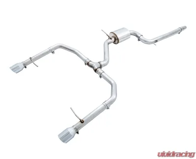 AWE Tuning Track Edition Exhaust | Resonated | 3" Diameter | 4" Dual Chrome Silver Tips Volkswagen Jetta GLI 2019-2021 - 3015-22068