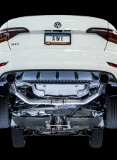 AWE Tuning Track Edition Exhaust | Resonated | 3" Diameter | 4" Dual Chrome Silver Tips Volkswagen Jetta GLI 2019-2021                                     - 3015-22068 - Image 2