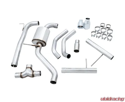 AWE Tuning Track Edition Exhaust | Resonated | 3" Diameter | 4" Dual Chrome Silver Tips Volkswagen Jetta GLI 2019-2021 - 3015-22068