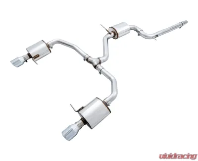 AWE Tuning Touring Edition Exhaust | 3" Diameter | 4" Dual Chrome Silver Tips Volkswagen Jetta GLI 2019-2021 - 3015-22070