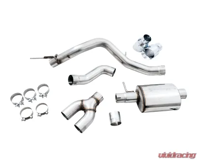 AWE Tuning 0FG Exhaust | 3" Diameter | with BashGuard | 4.5" Dual Chrome Silver Tips Ford Ranger 2019-2023 - 3015-22072