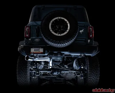 AWE Tuning 0FG Cat Back Exhaust | 3" Diameter | 5" Chrome Silver Tip Ford Bronco 2021-2025 - 3015-22789