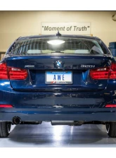 AWE Tuning Touring Edition Exhaust  + Performance Mid Pipe  | 3" Diameter | 3.54" Dual Diamond Black Tip BMW 320i 2013-2018                                     - 3015-23036 - Image 2