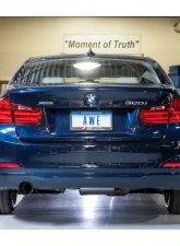 AWE Tuning Touring Edition Exhaust  + Performance Mid Pipe | 3" Diameter | 4" Dual Diamond Black Tip BMW 320i 2013-2018                                     - 3015-23038 - Image 3