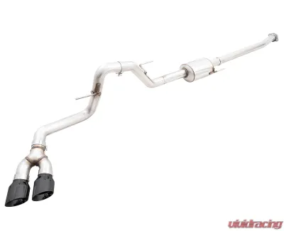 AWE Tuning 0FG Dual Side Exit Exhaust | 3" Diameter | 4.5" Dual Diamond Black Tips Ford F-150 2021-2025 - 3015-23059