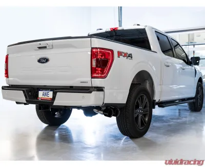 AWE Tuning 0FG Dual Side Exit Exhaust | 3" Diameter | 4.5" Dual Diamond Black Tips Ford F-150 2021-2025 - 3015-23059