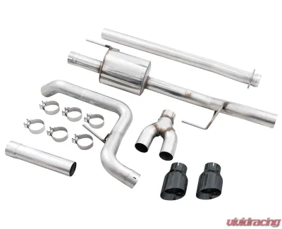 AWE Tuning 0FG Dual Side Exit Exhaust | 3" Diameter | 4.5" Dual Diamond Black Tips Ford F-150 2021-2025 - 3015-23059
