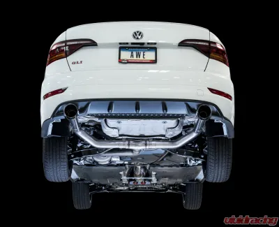 AWE Tuning Track Edition Exhaust | Resonated | 3" Diameter | 4" Dual Diamond Black Tips Volkswagen Jetta GLI 2019-2021 - 3015-23060