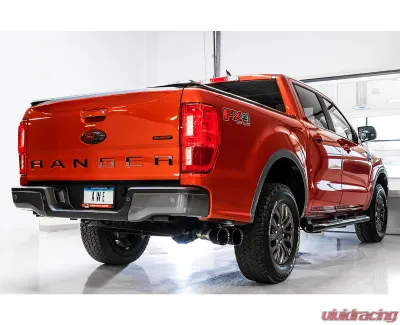 AWE Tuning 0FG Exhaust | 3" Diameter | with BashGuard | 4.5" Dual Diamond Black Tips Ford Ranger 2019-2023 - 3015-23064
