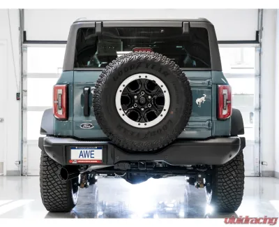 AWE Tuning 0FG Cat Back Exhaust | 3" Diameter | 5" Diamond Black Single Tip Ford Bronco 2021-2025 - 3015-23789