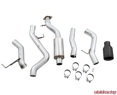 AWE Tuning 0FG Cat Back Exhaust | 3" Diameter | 5" Diamond Black Single Tip Ford Bronco 2021-2025 - 3015-23789