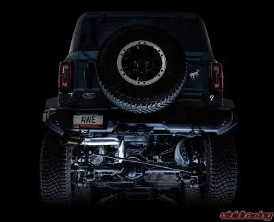 AWE Tuning 0FG Cat Back Exhaust | 3" Diameter | 5" Diamond Black Single Tip Ford Bronco 2021-2025 - 3015-23789