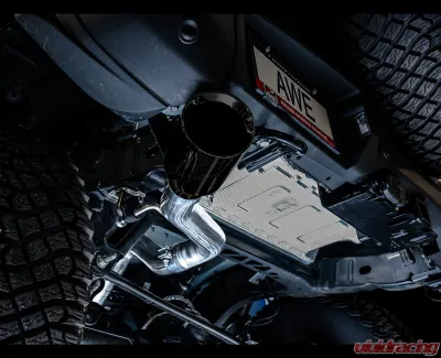 AWE Tuning 0FG Cat Back Exhaust | 3" Diameter | 5" Diamond Black Single Tip Ford Bronco 2021-2025 - 3015-23789