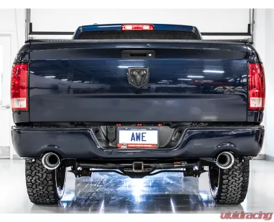 AWE Tuning 0FG Dual Rear Exit Cat Back | 3" Diameter | 5" Dual Chrome Silver Tips Ram 1500 2011-2018 - 3015-32002