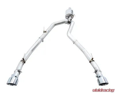 AWE Tuning 0FG Dual Rear Exit Cat Back | 3" Diameter | 5" Dual Chrome Silver Tips Ram 1500 2011-2018 - 3015-32002