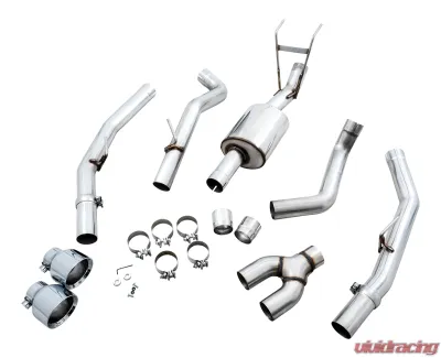 AWE Tuning 0FG Dual Rear Exit Cat Back | 3" Diameter | 5" Dual Chrome Silver Tips Ram 1500 2011-2018 - 3015-32002