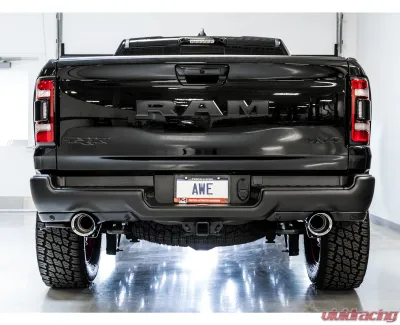 AWE Tuning 0FG Cat Back Exhaust | 3" Diameter | 5" Dual Chrome Silver Tips Ram 1500 2021-2024 - 3015-32004