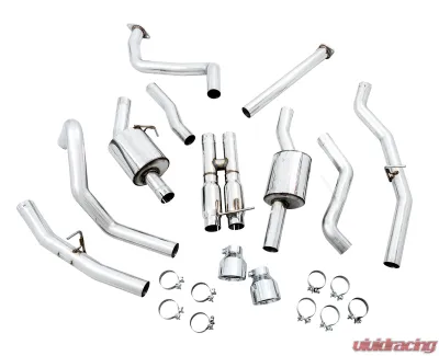 AWE Tuning 0FG Cat Back Exhaust | 3" Diameter | 5" Dual Chrome Silver Tips Ram 1500 2021-2024 - 3015-32004