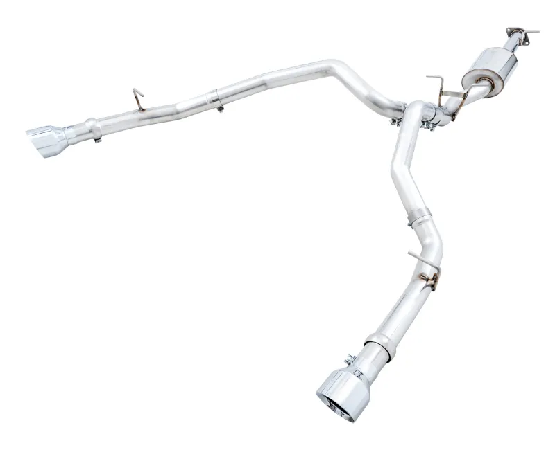 AWE Tuning 0FG Dual Rear Exit Cat Back | 3" Diameter | 5" Dual Chrome Silver Tips - 3015-32005