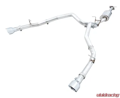 AWE Tuning 0FG Dual Rear Exit Cat Back | 3" Diameter | 5" Dual Chrome Silver Tips Ram 1500 2019-2024 - 3015-32005