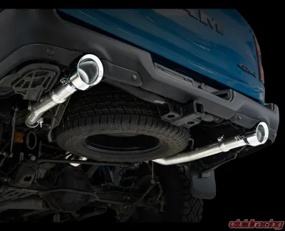 AWE Tuning 0FG Dual Rear Exit Cat Back | 3" Diameter | 5" Dual Chrome Silver Tips Ram 1500 2019-2024 - 3015-32005